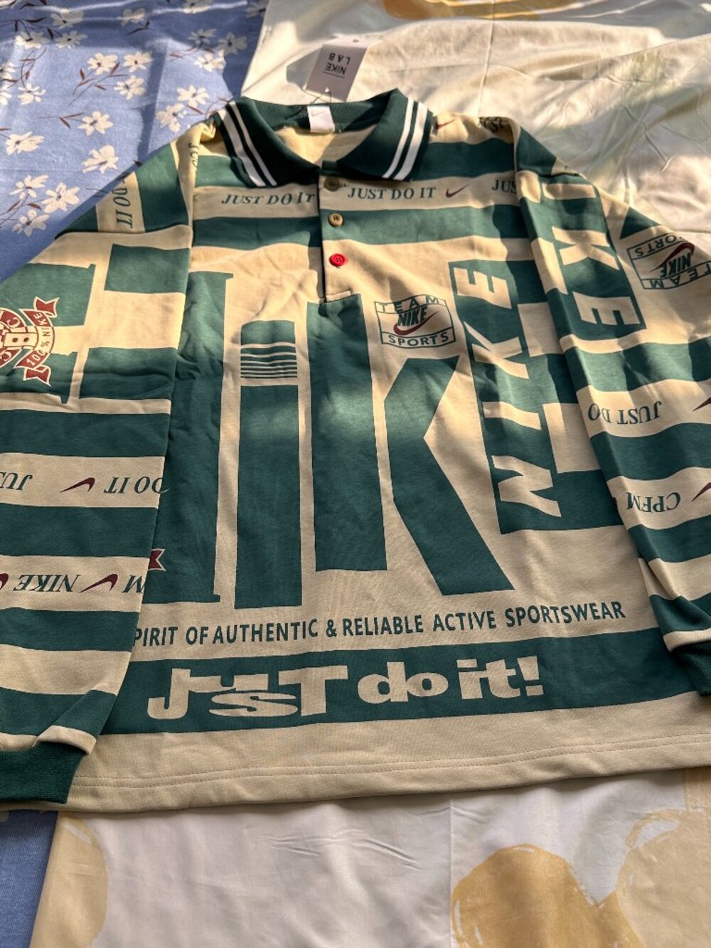 Nike X Cactus Plant Flea Market (Cpfm) Collaborative Long-Sleeved Polo Shirt